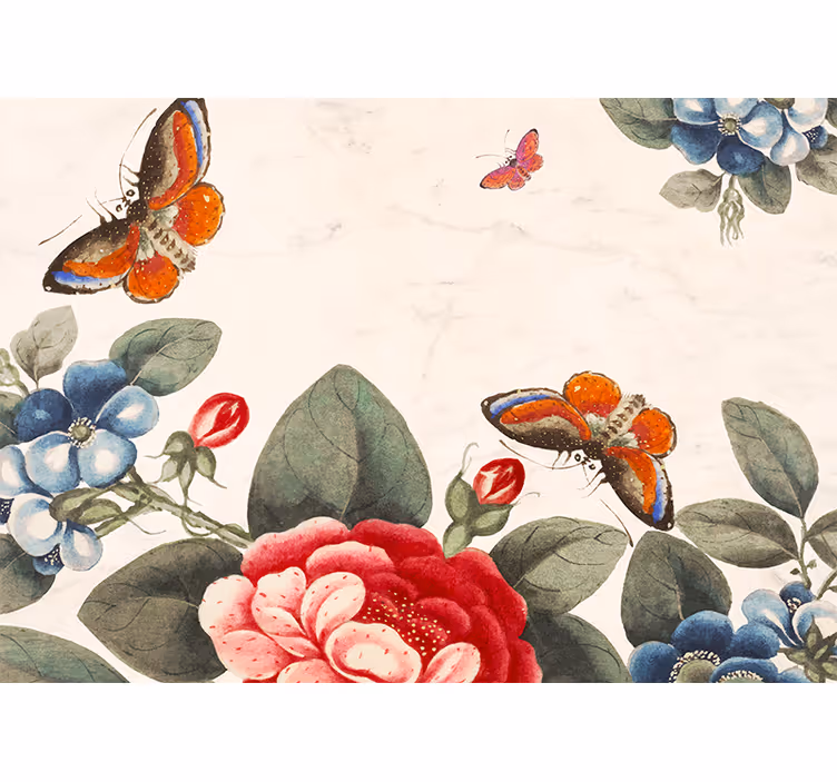 Tropical aquarella butteferlies wall mural - TenStickers
