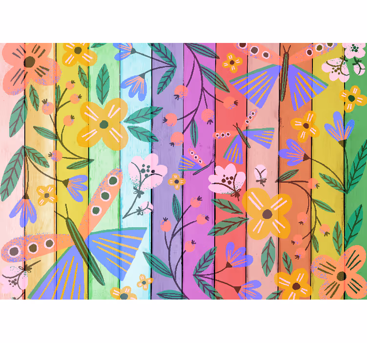 Flower wall mural vibrant botanical designs - TenStickers