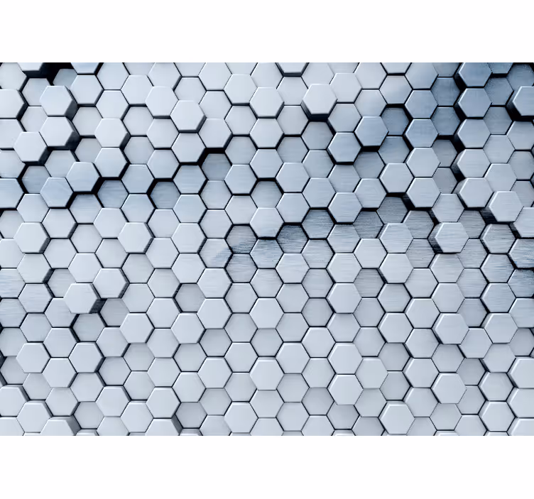 Metallic hexagons 3D Wall Mural - TenStickers