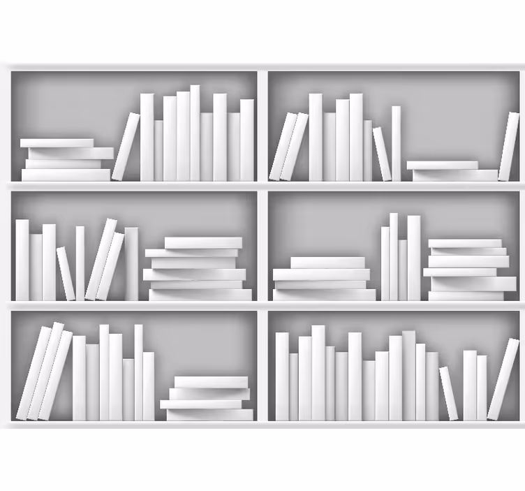 Texture wall mural minimalist bookshelves - TenStickers