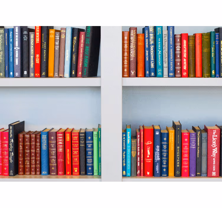 Phrase wall mural colorful bookshelf - TenStickers