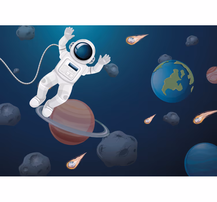 Fantasy wall mural cosmonaut in the cosmos - TenStickers