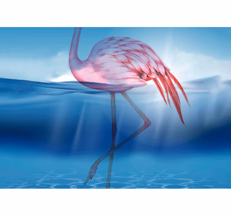Animal wall mural elegant flamingo pose - TenStickers