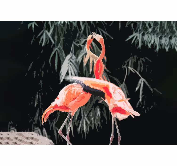 Flamingo love dance wall mural for master bedroom - TenStickers