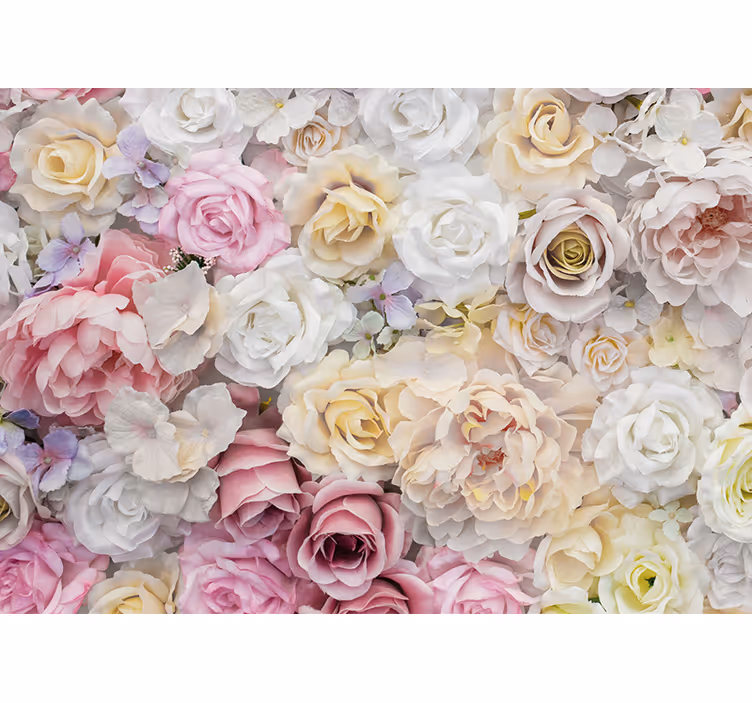White roses bouquet 3D Wall Mural - TenStickers