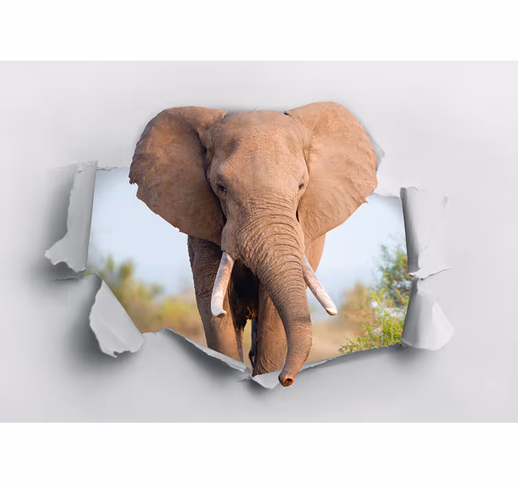 Animal wall mural majestic elephant portrait - TenStickers
