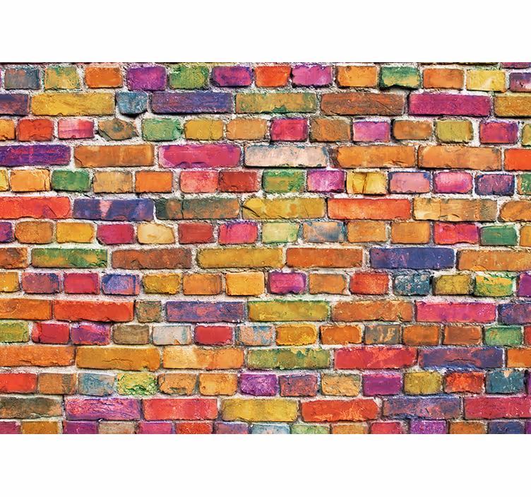 Graffiti wall mural colorful brick design - TenStickers