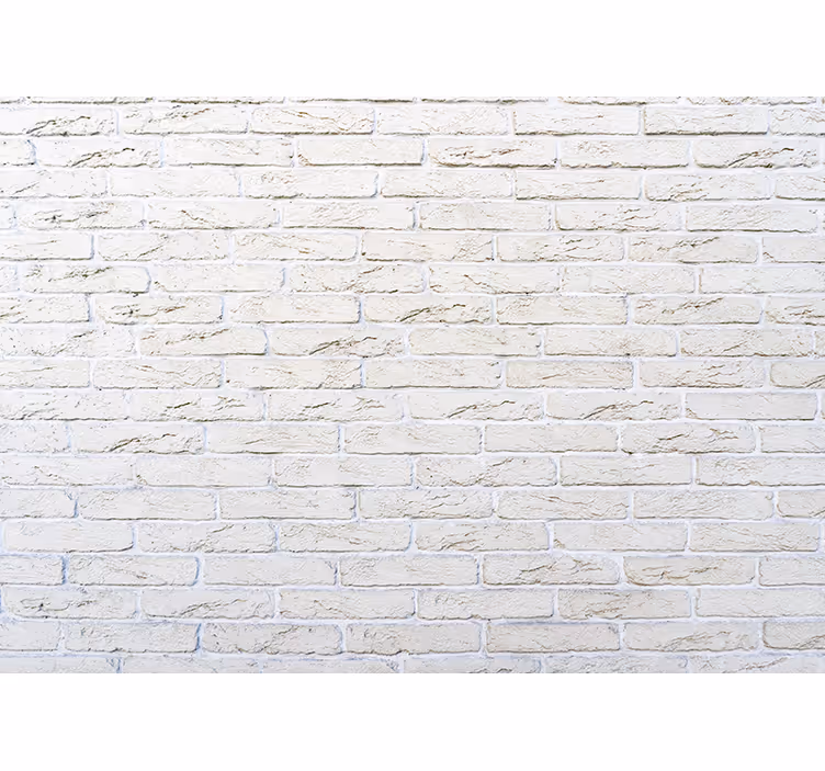 Stone wall mural white brick design - TenStickers