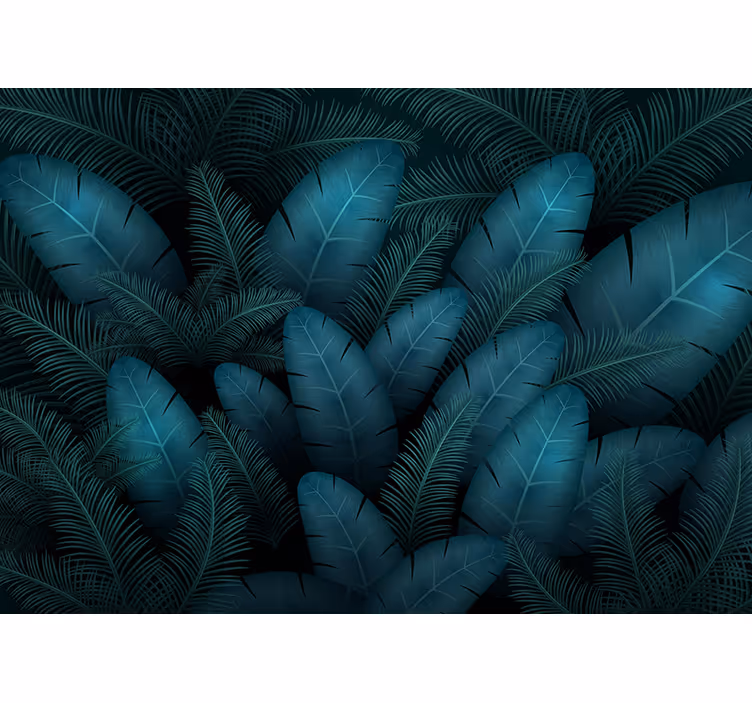 Nature wall mural tropical foliage designs - TenStickers