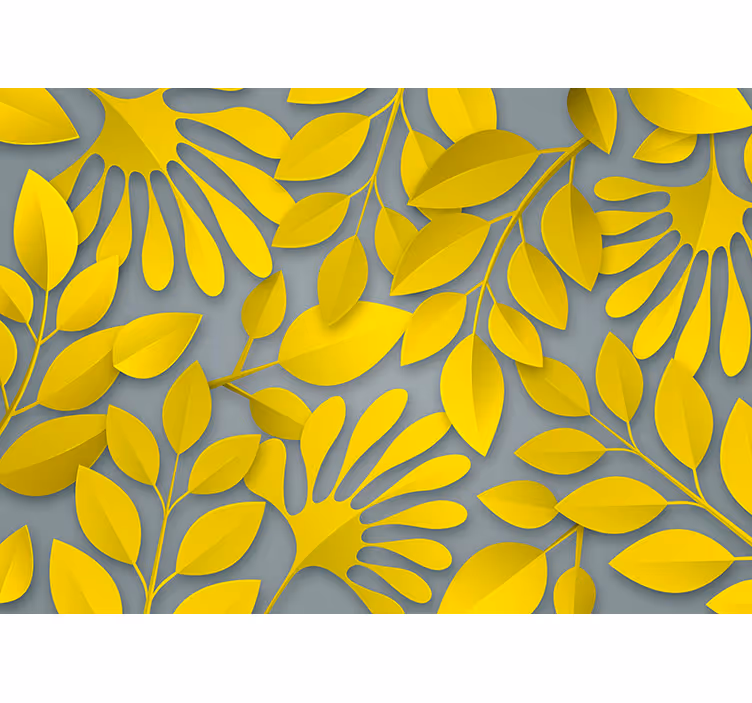 Nature wall mural lively leaf designs - TenStickers
