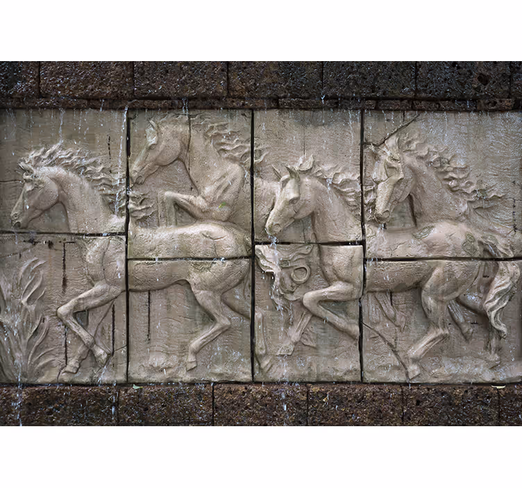 Horses running in the nature 3D Wall Mural - TenStickers
