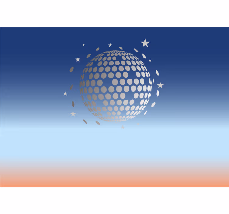 Music wall mural with disco ball design - TenStickers