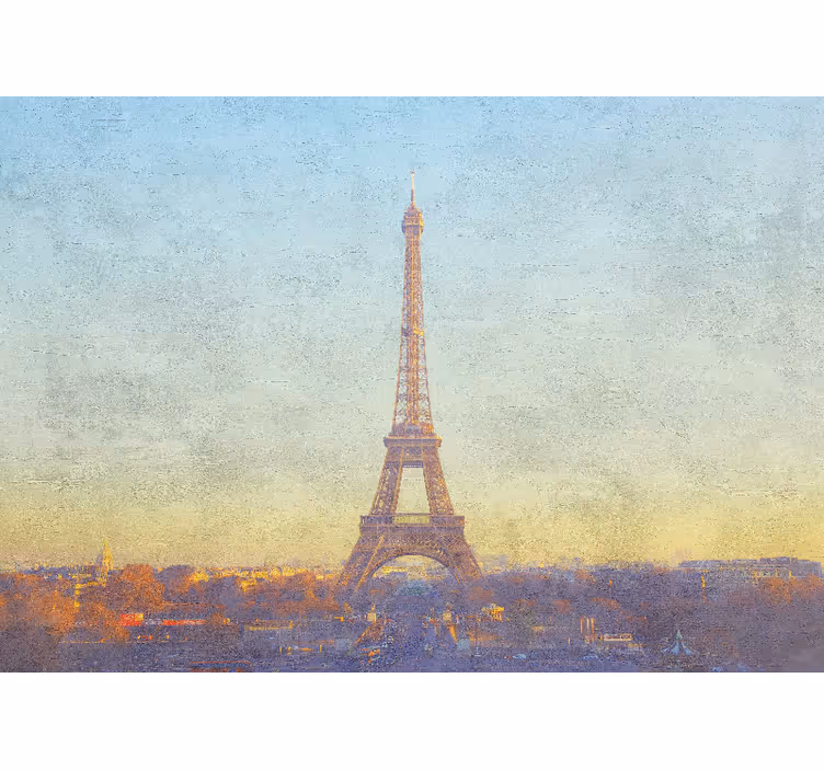 Paris wall mural eiffel tower at dusk - TenStickers