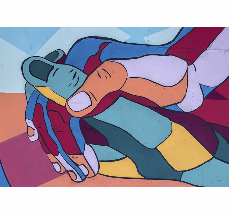 Colourful comic hands Classic Art Wall Mural - TenStickers