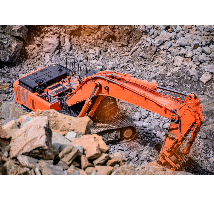 Vehicle wall mural excavator at work - TenStickers