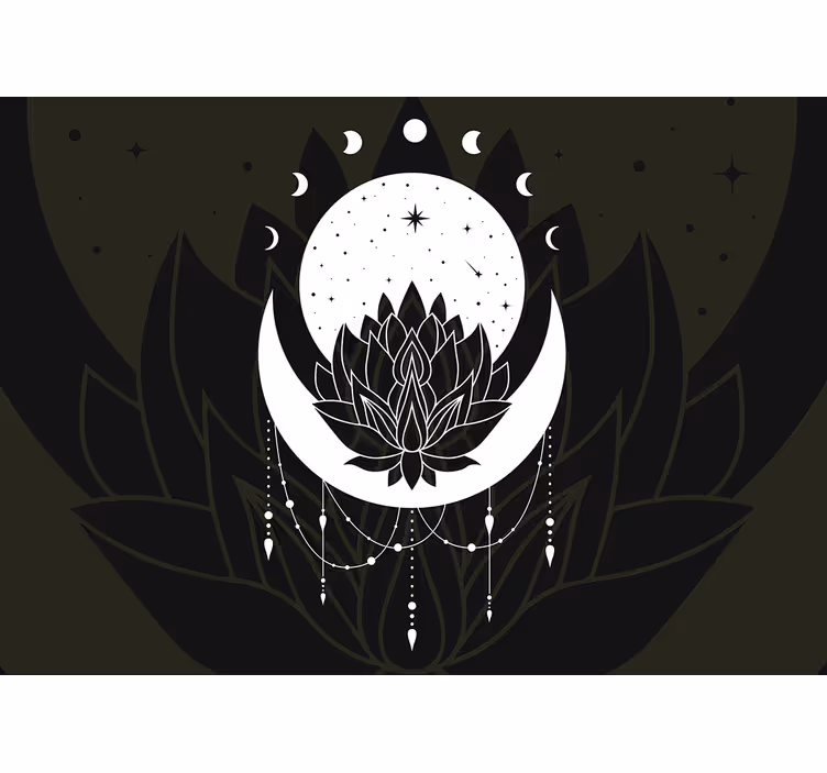 Mandala wall mural lotus moon design - TenStickers