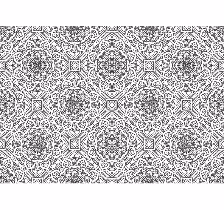 Mandala wall mural with complex geometric designs - TenStickers
