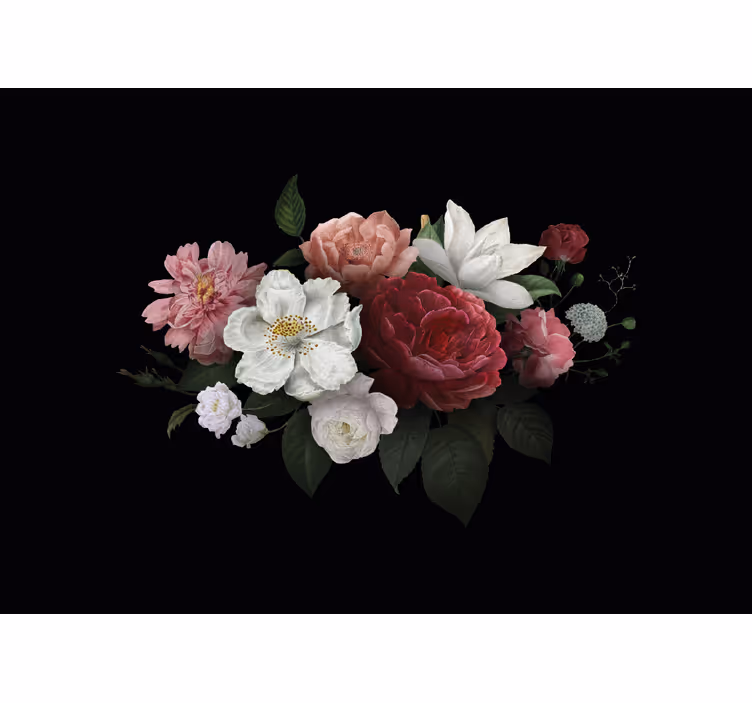Flower wall mural blooming floral design - TenStickers