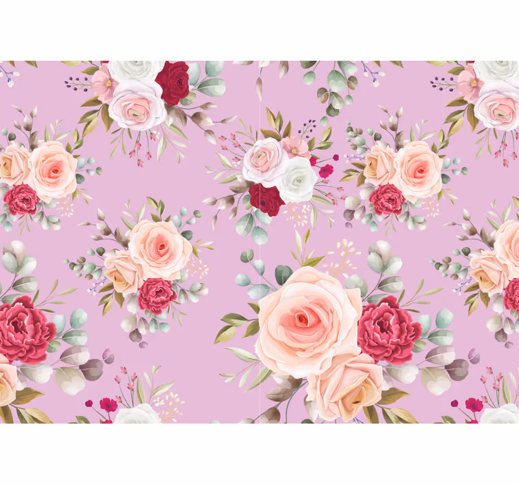 Flower wall mural floral bouquet design - TenStickers