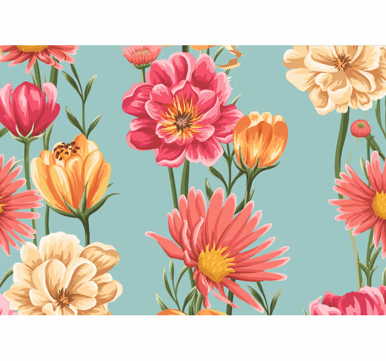 Flower wall mural colorful floral arrangement - TenStickers
