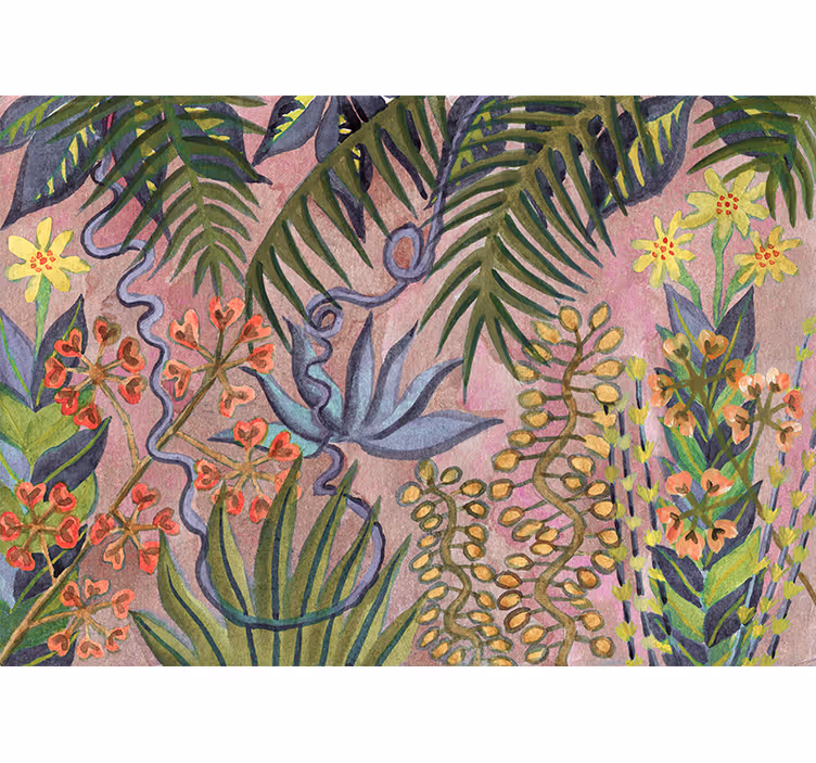 Nature wall mural tropical plant showcase - TenStickers
