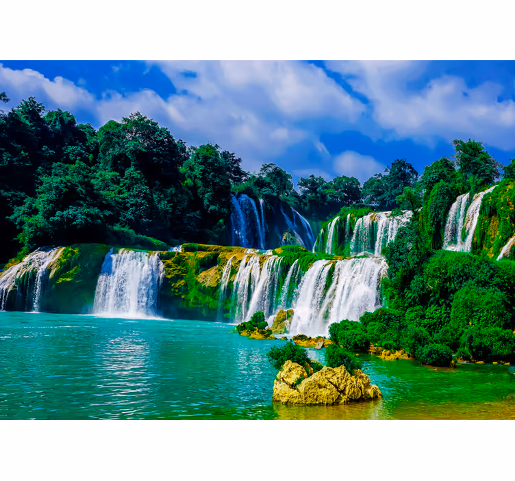 Waterfall wall mural majestic waterfall scenery - TenStickers