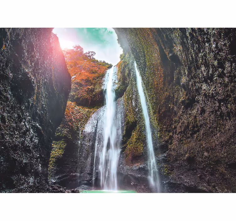 Waterfall wall mural majestic cascade scenery - TenStickers