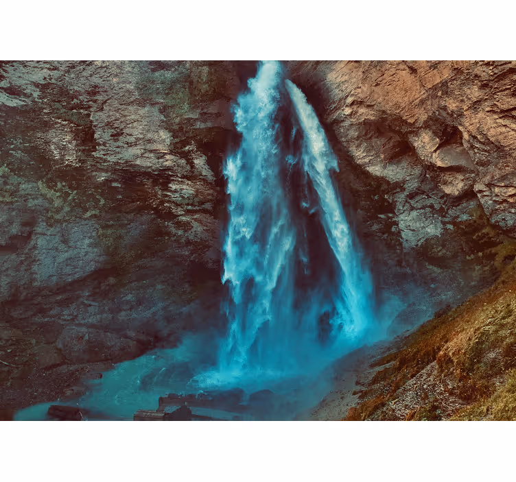 Mountain wall mural grand waterfall view - TenStickers