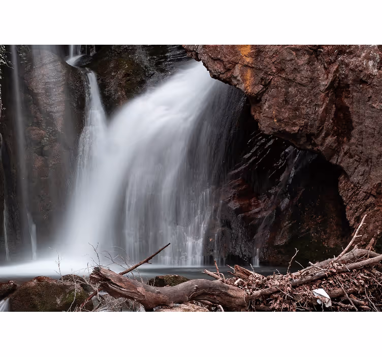 Waterfall wall mural grand cascading waterfall view - TenStickers