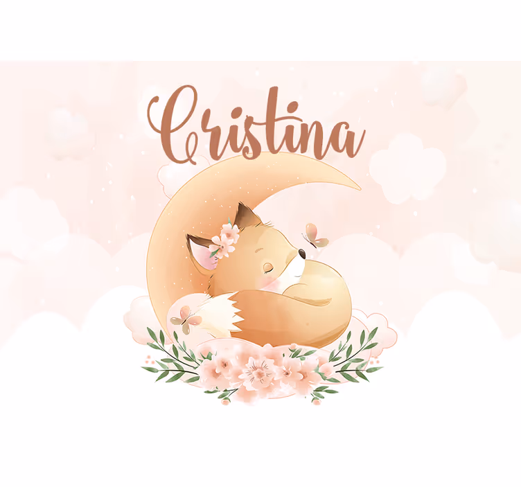 Custom wall mural sleeping fox design - TenStickers