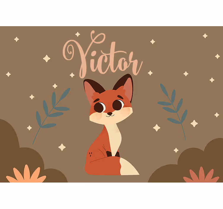 Custom wall mural adorable fox design - TenStickers