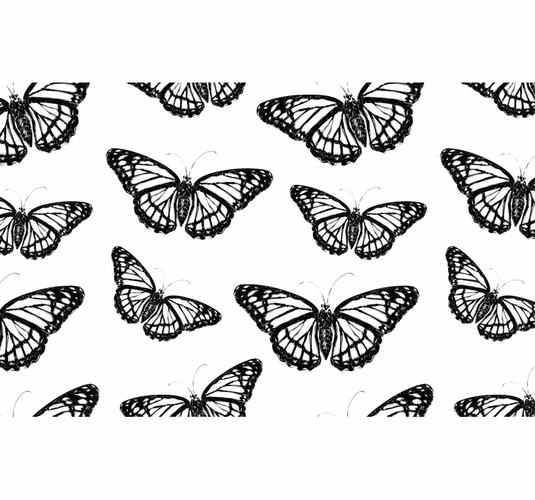 Elegant black butterflies animal wall mural - TenStickers