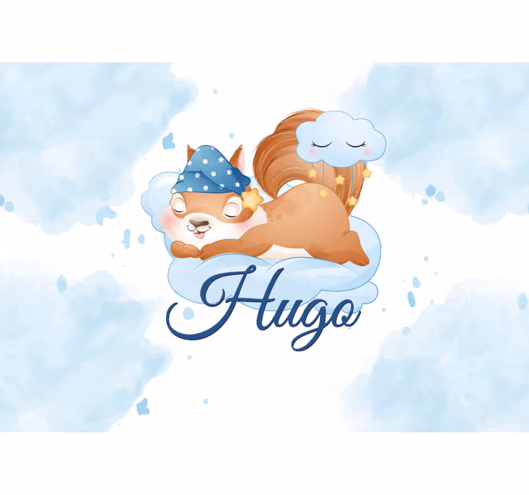 Nursery wall mural sleepy squirrel dreams - TenStickers