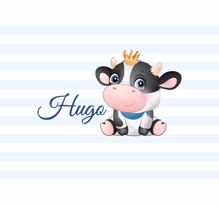 Wall mural people cute cow cartoon - TenStickers