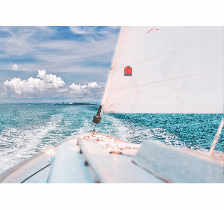Ocean wall mural sailing through waves - TenStickers