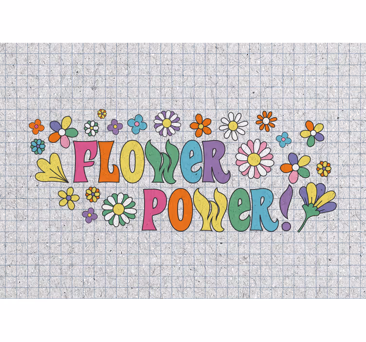 Flower power design flower wall mural - TenStickers
