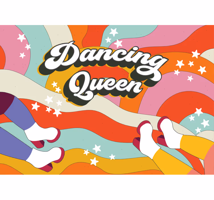 Music wall mural dancing queen ambiance - TenStickers
