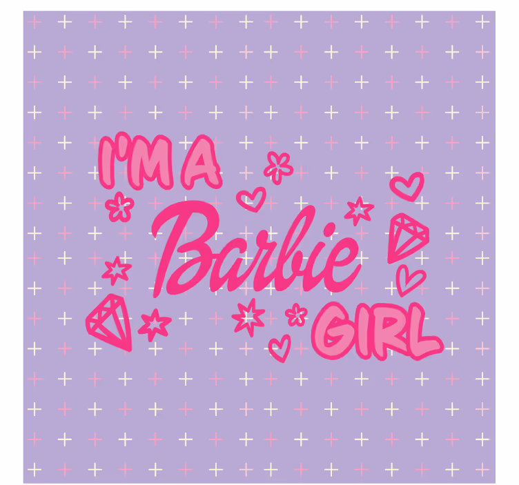 Phrase wall mural i'm a barbie girl - TenStickers