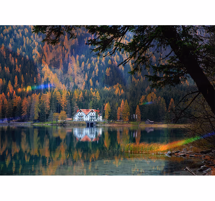 Serene mountain echo landscape wall mural - TenStickers