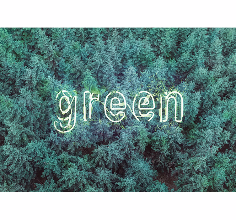 Nature wall mural green forest typography - TenStickers