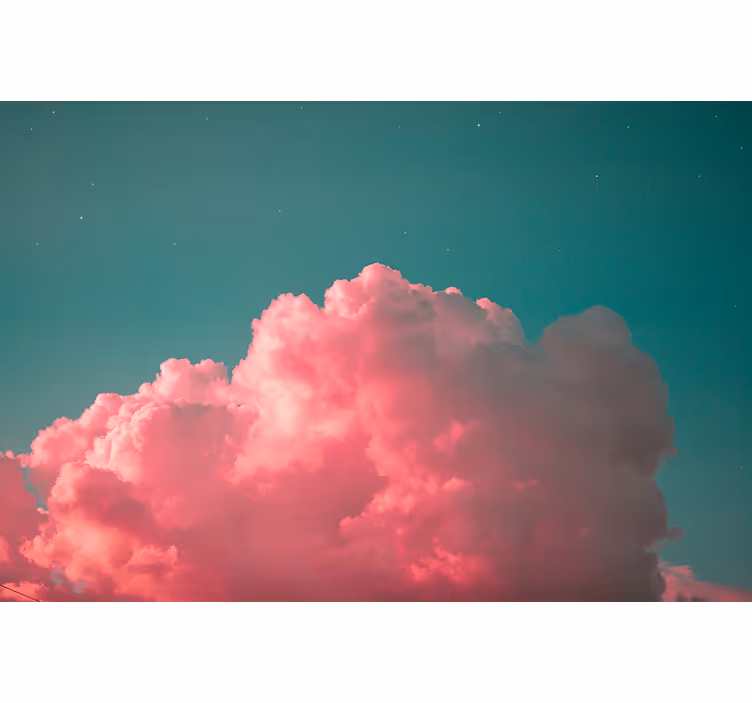 Pink clouds and lake aesthetic Sky Wall Mural - TenStickers