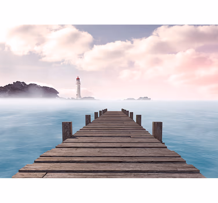 Landscape wall mural seaside lighthouse path - TenStickers