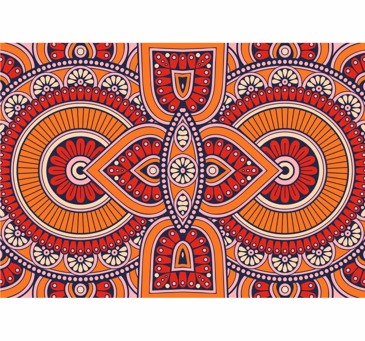 Mandala wall mural with intricate circular designs - TenStickers