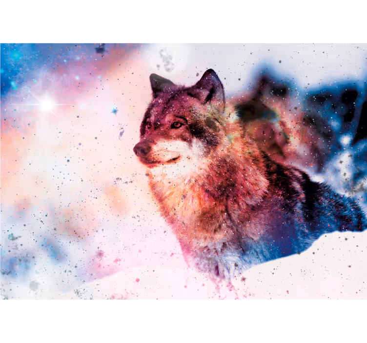 Star Bound Wolf modern wall mural - TenStickers