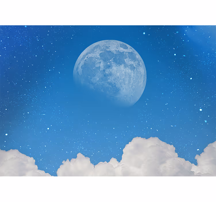Space wall mural lunar evening skyline - TenStickers