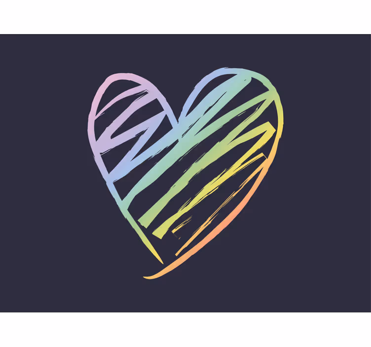 Love wall mural rainbow heart pattern - TenStickers