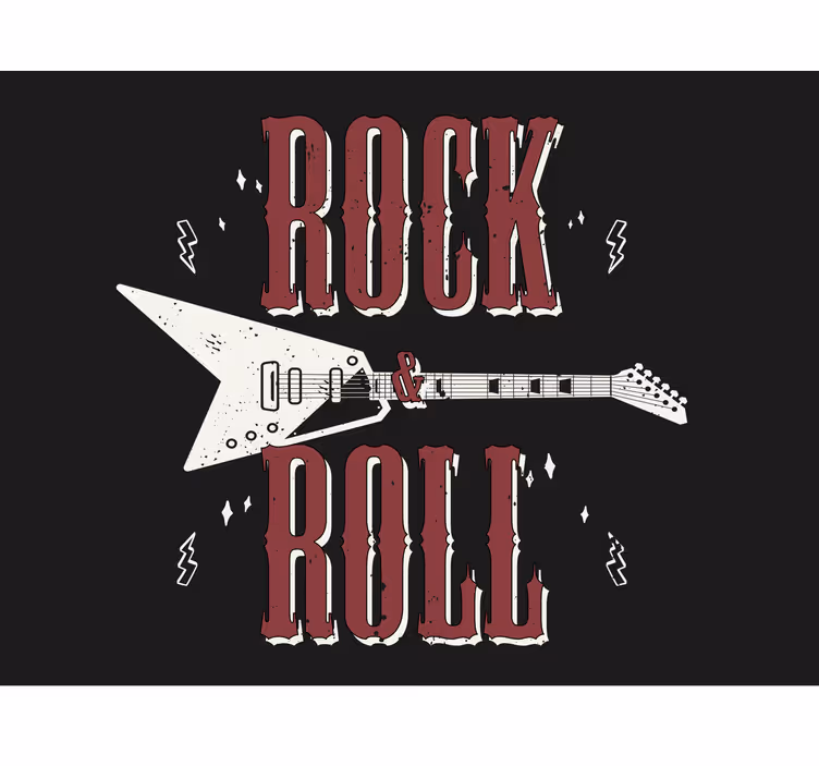 Rock n' Roll with guitar design Wall Murals - TenStickers