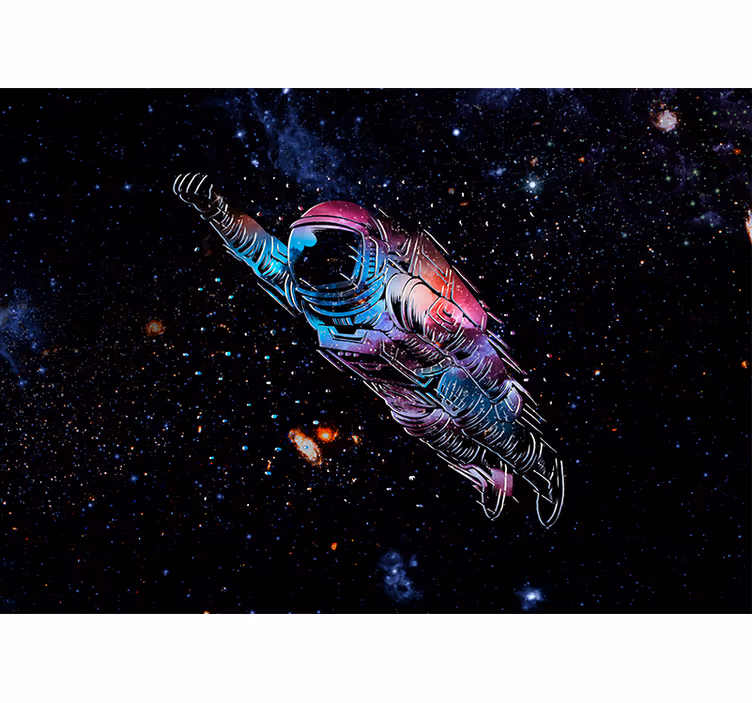Brave astronaut space wall mural - TenStickers