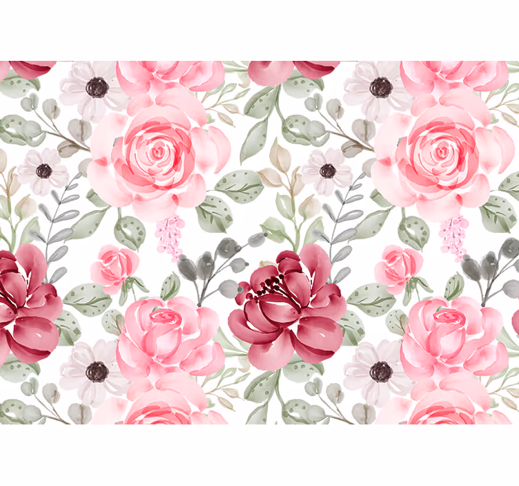 Flower wall mural blossom floral design - TenStickers