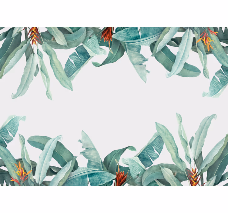 Flower wall mural tropical greenery design - TenStickers